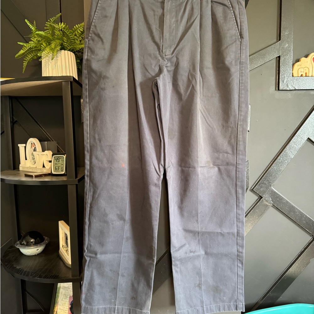 L.L.Bean Gray Casual Work Pants Comfort Waist Men’s 38x32 100% Cotton